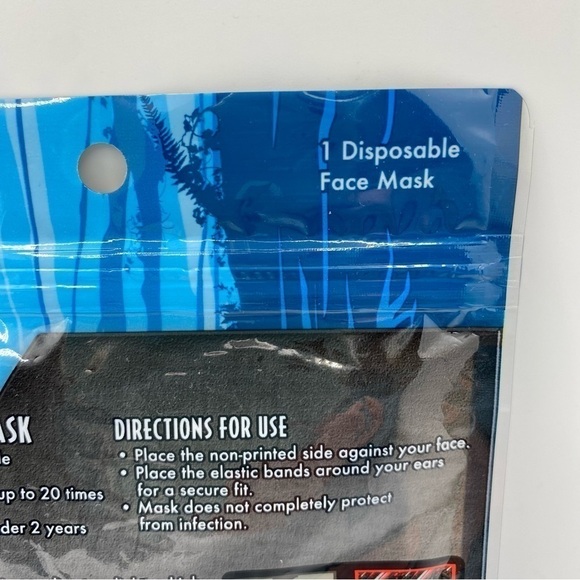 Jurassic World Kids Dinosaur Washable Cloth Face Mask Ages 2+ New In Package - Picture 6 of 10
